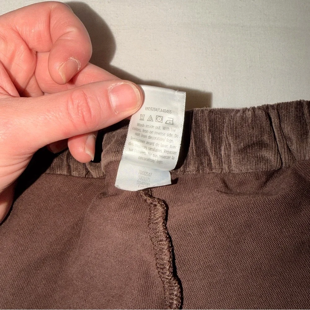 Gymboree Girls Brown Corduroy Skirt Floral Embroidered Flower Hem - Size 7